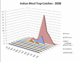 Indian Meal Trap Catches 2008